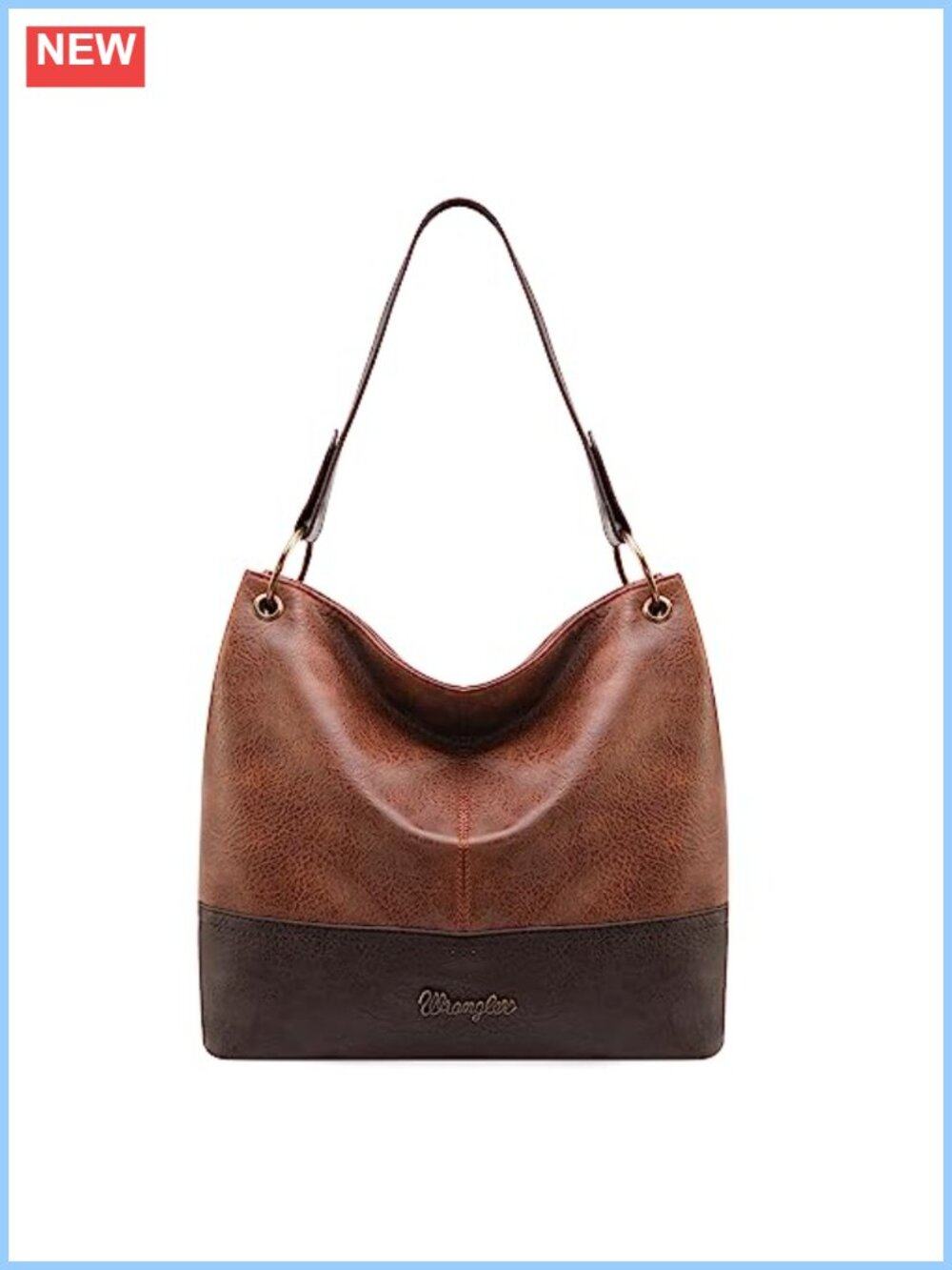 Vegan Leather Hobo Bag Top Handle Shoulder Purse with Copper Hardware